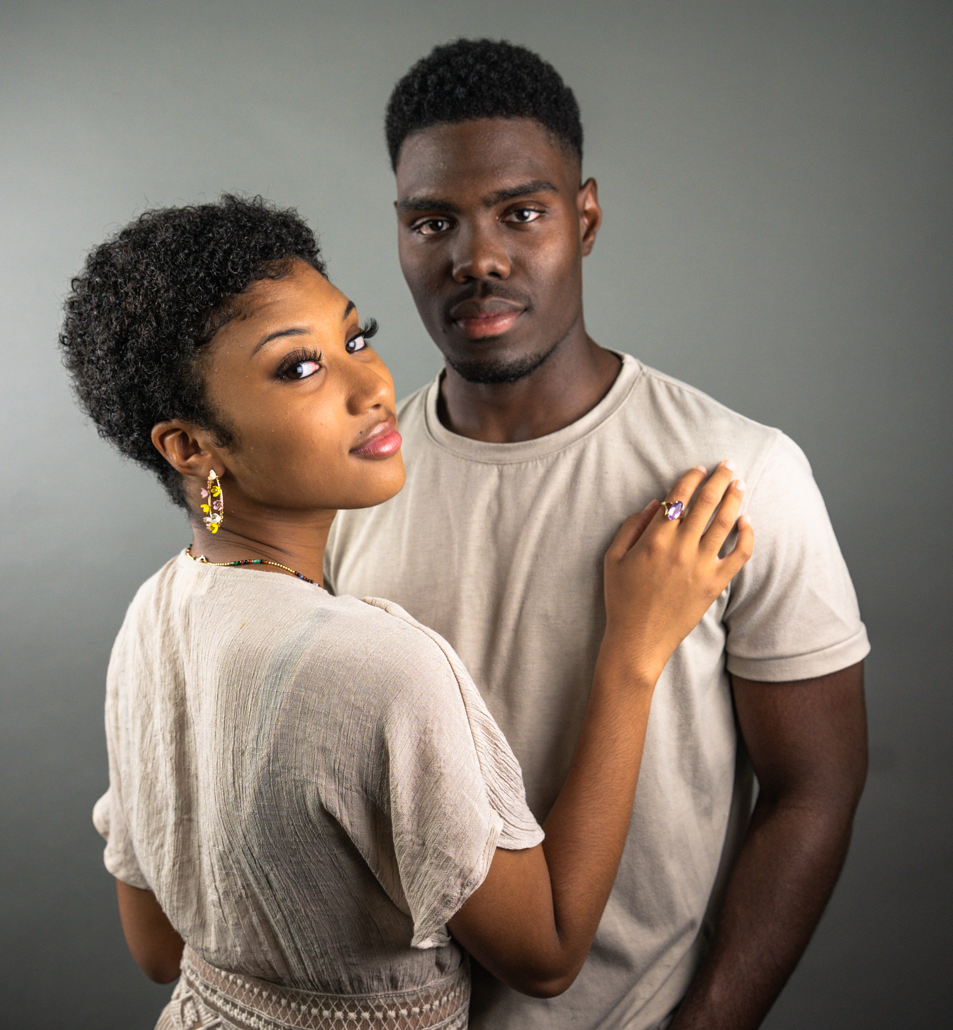 Couple portrait in neutral tones